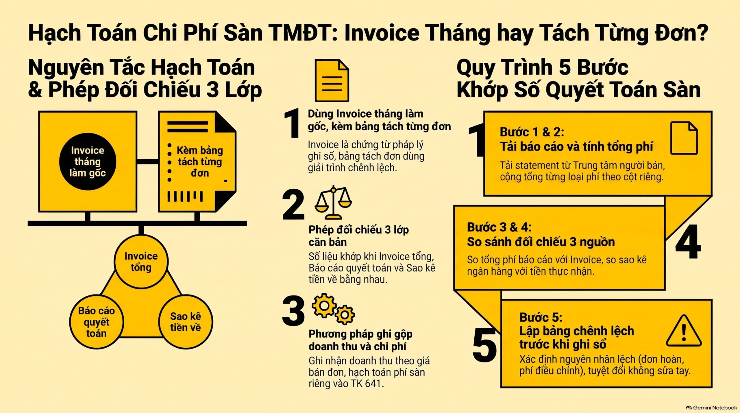 Hạch toán chi phí sàn ghi thế nào? Cách khớp invoice và quyết toán mới nhất 2026
