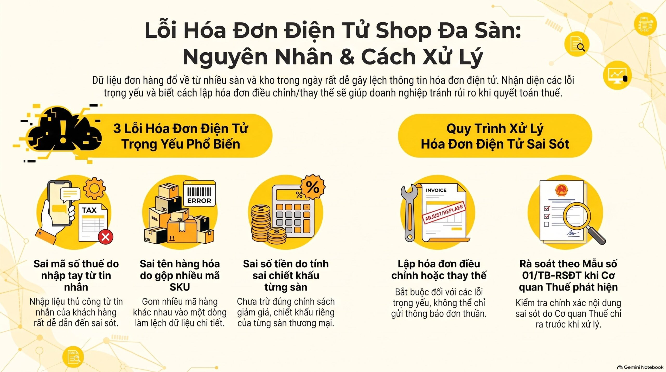 Hóa Đơn Điện Tử Viết Sai Phải Làm Gì? 3 Trường Hợp Xử Lý Mới Nhất 2026