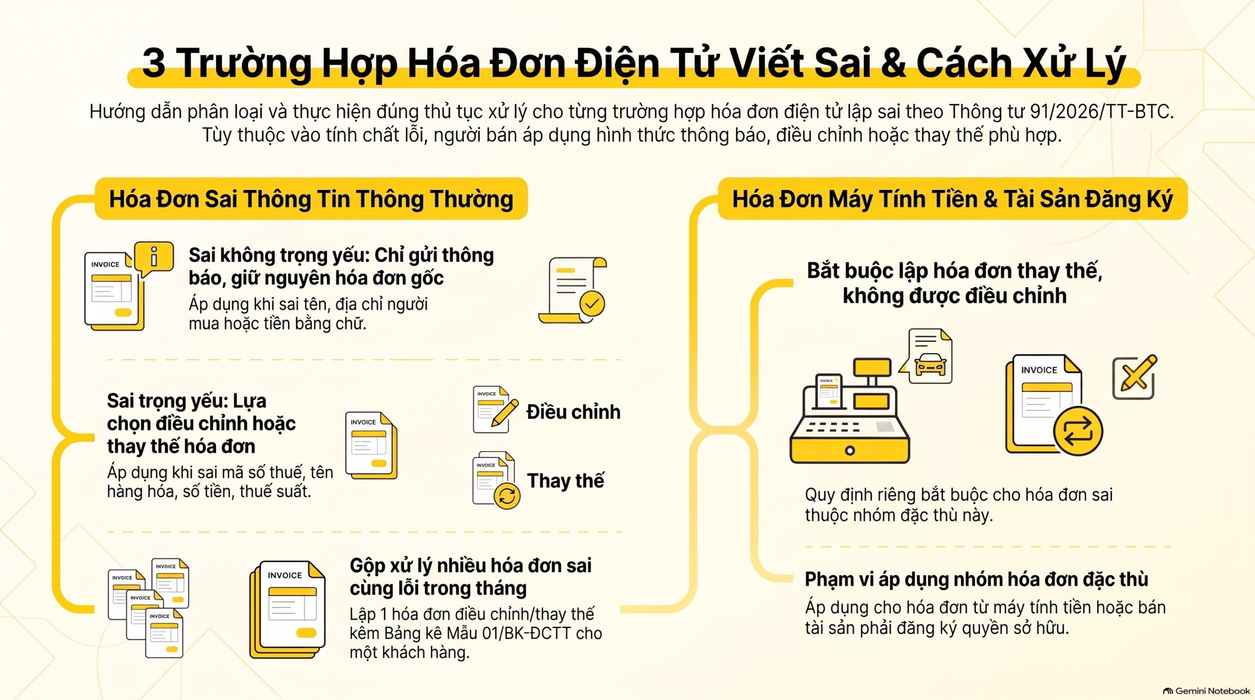 Hóa Đơn Điện Tử Viết Sai Phải Làm Gì? 3 Trường Hợp Xử Lý Mới Nhất 2026