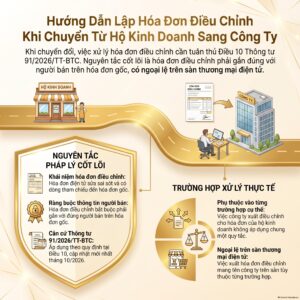 Hóa đơn điều chỉnh khi hộ kinh doanh chuyển thành công ty