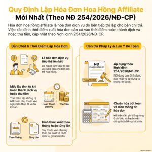 Hóa đơn hoa hồng affiliate: sơ đồ chọn mốc lập theo tháng hay từng lần