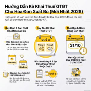 Hóa đơn xuất bù tháng 8, tháng 9 lập trong tháng 10 và kỳ kê khai GTGT quý 3
