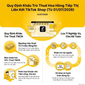Kế toán kiểm tra biên nhận hoa hồng tiếp thị liên kết TikTok Shop trước khi kê khai thuế quý 3 năm 2026