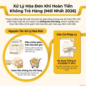 Hoàn tiền không trả hàng: sơ đồ xử lý hóa đơn đã xuất tự động lúc giao hàng