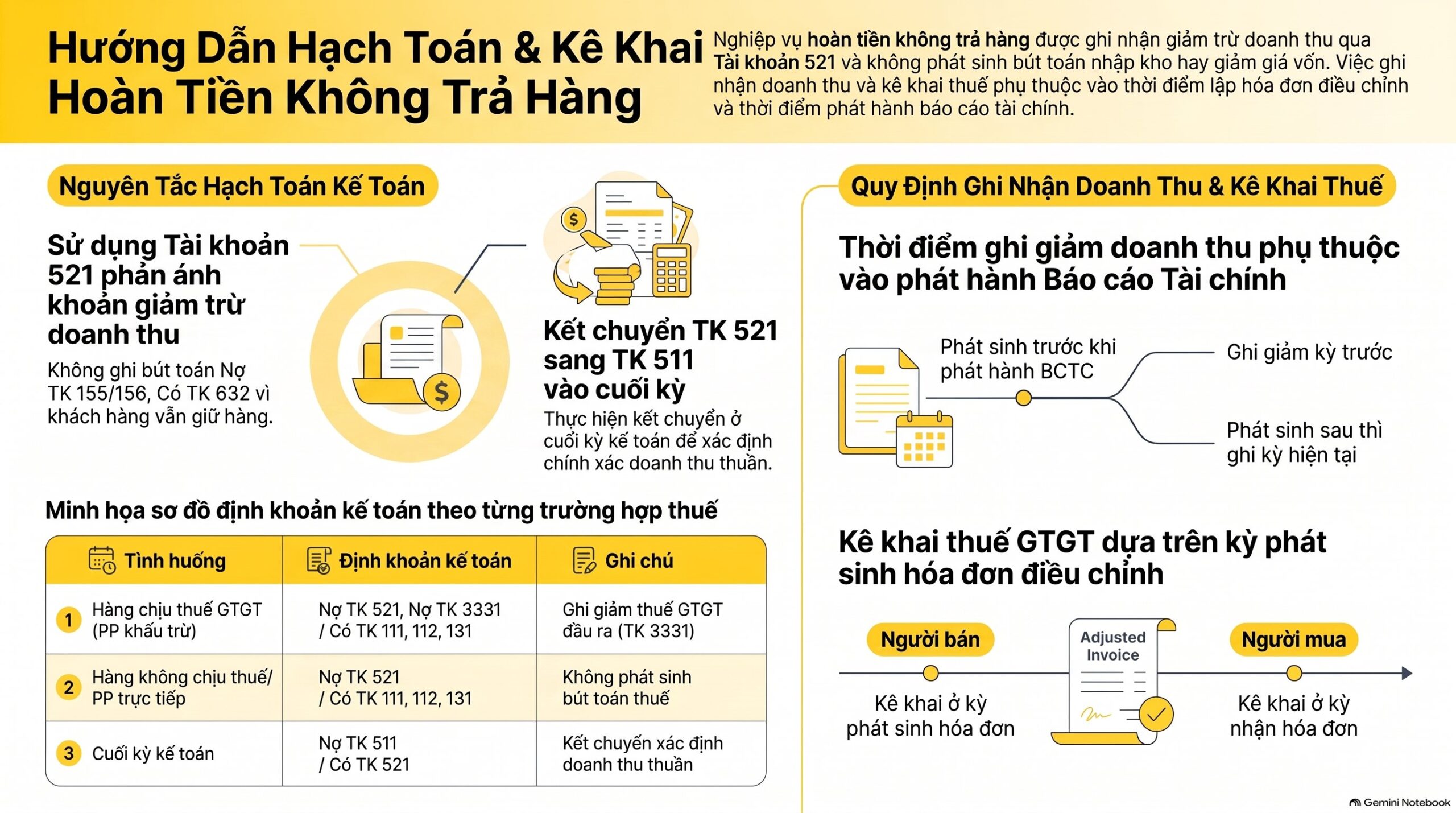 Hoàn tiền không trả hàng ghi hóa đơn thế nào? Hạch toán mới nhất 2026