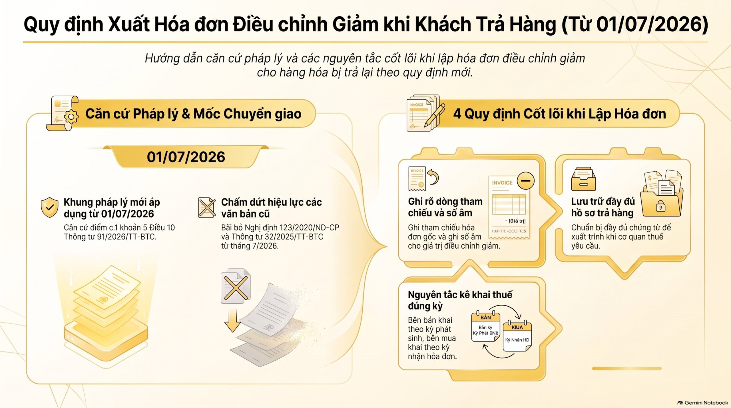 Khách trả lại hàng xuất hóa đơn điều chỉnh giảm ghi thế nào? 5 bước mới nhất 2026