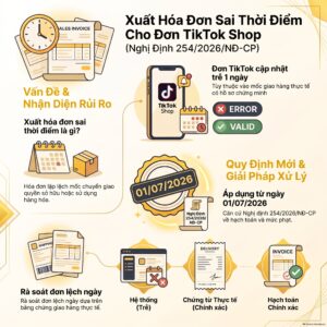 Xuất hóa đơn sai thời điểm với đơn TikTok cập nhật trạng thái giao thành công chậm