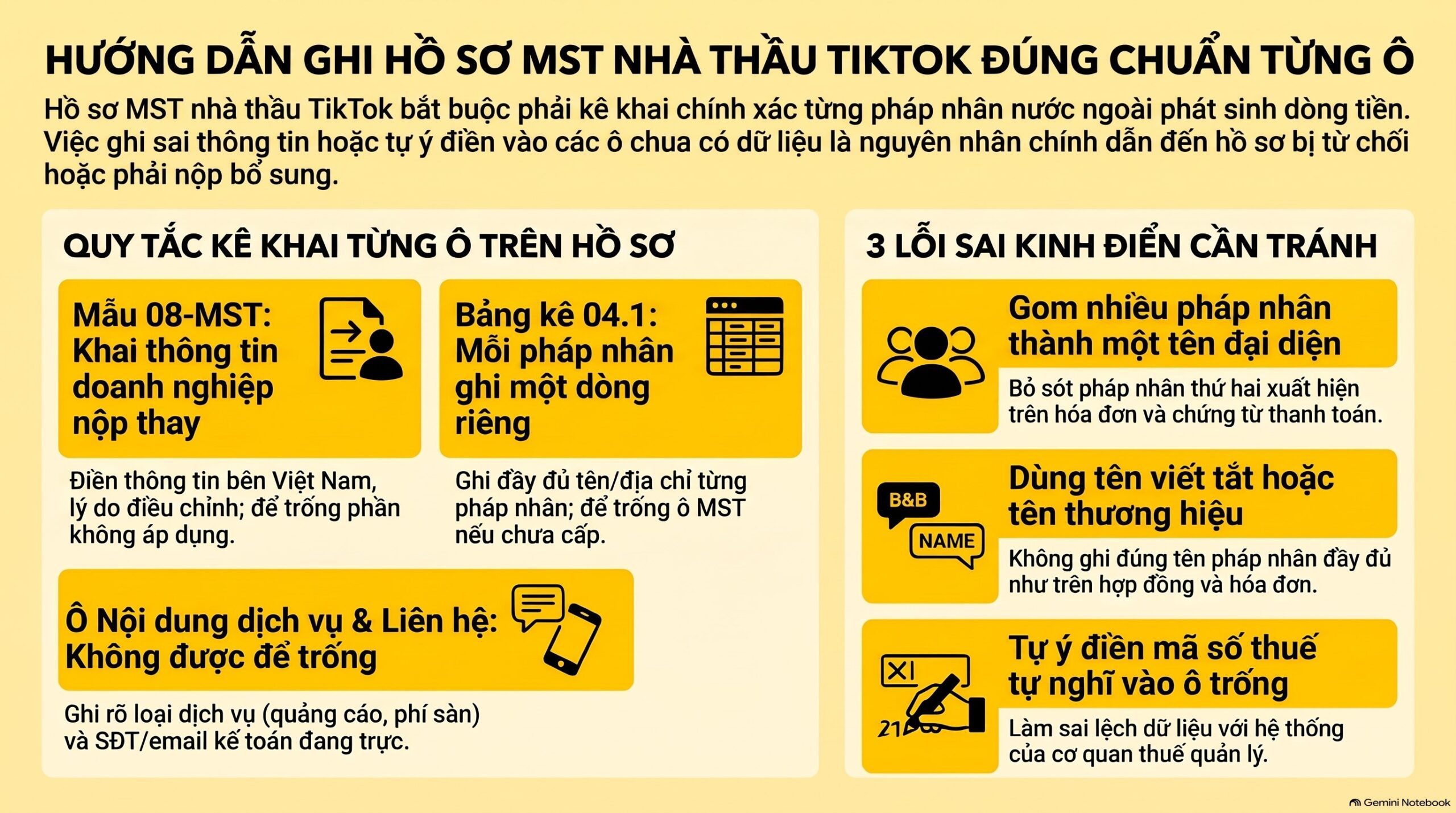 MST nhà thầu TikTok ghi thế nào? Cách xử lý bảng kê 04.1 mới nhất 2026
