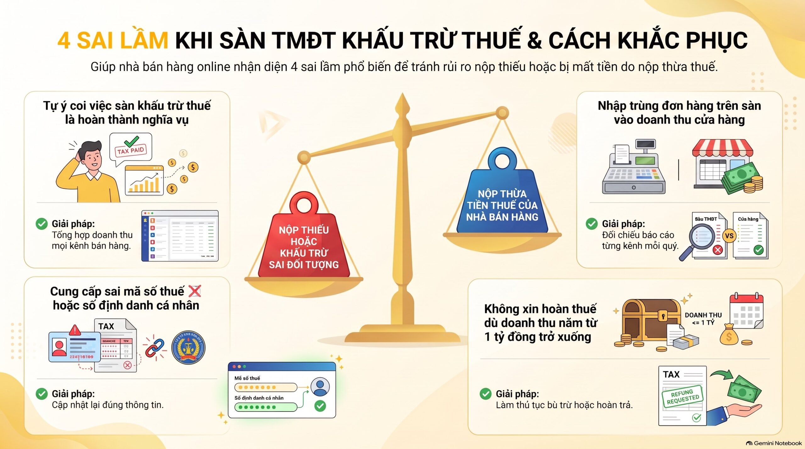 Sàn khấu trừ thuế xử lý đơn hủy và trả hàng ra sao?