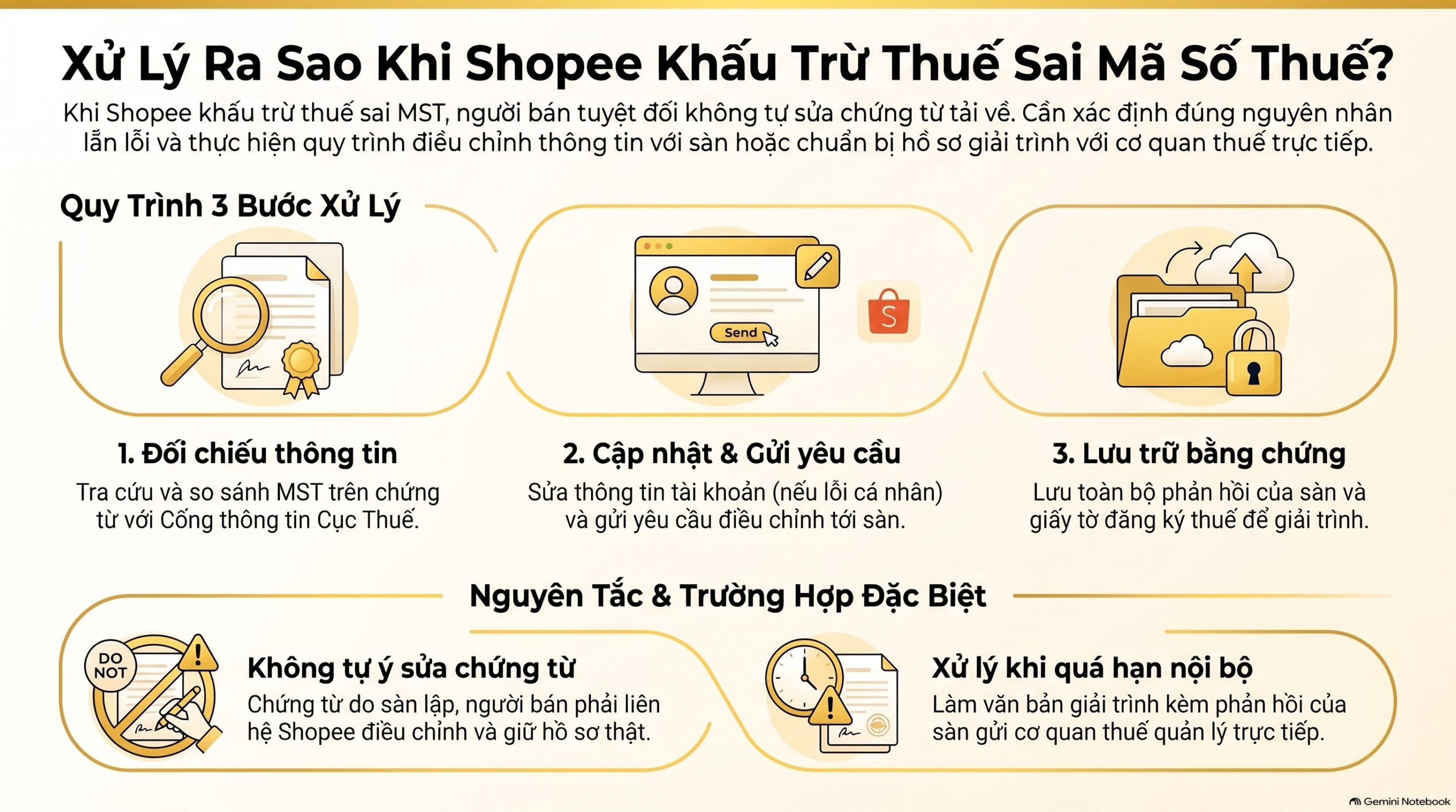 Shopee khấu trừ thuế người bán kiểm tra thế nào? 5 thông tin cần đối chiếu (mới nhất 2026)