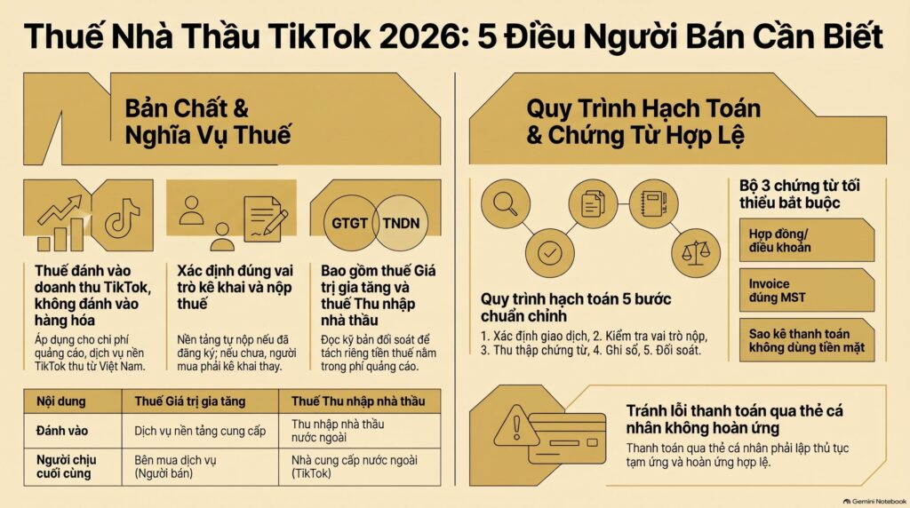 Thuế nhà thầu TikTok: sơ đồ nghĩa vụ thuế của người bán TikTok Shop