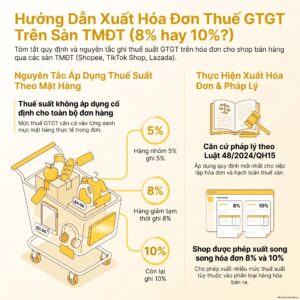 Bảng thuế suất sàn TMĐT 5% 10% trên hóa đơn bán hàng Shopee TikTok Shop