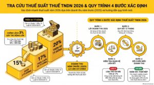 Bảng thuế suất thuế TNDN 2026 gồm 15%, 17%, 20% theo Luật 67/2025/QH15