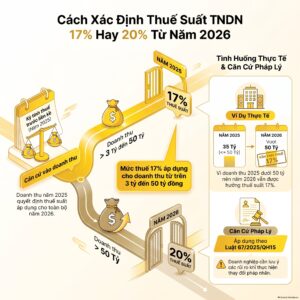 Bảng so sánh thuế suất TNDN 17% với mức 15% và 20% theo doanh thu năm trước