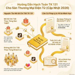 TK 131 sàn TMĐT: sơ đồ công nợ giữa doanh nghiệp, sàn và ngân hàng
