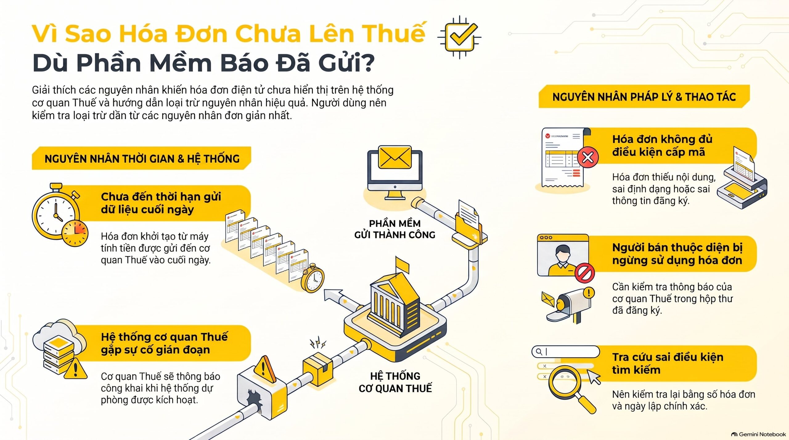 Hóa đơn chưa lên thuế từ máy tính tiền: xử lý và hạch toán thế nào, mới nhất 2026