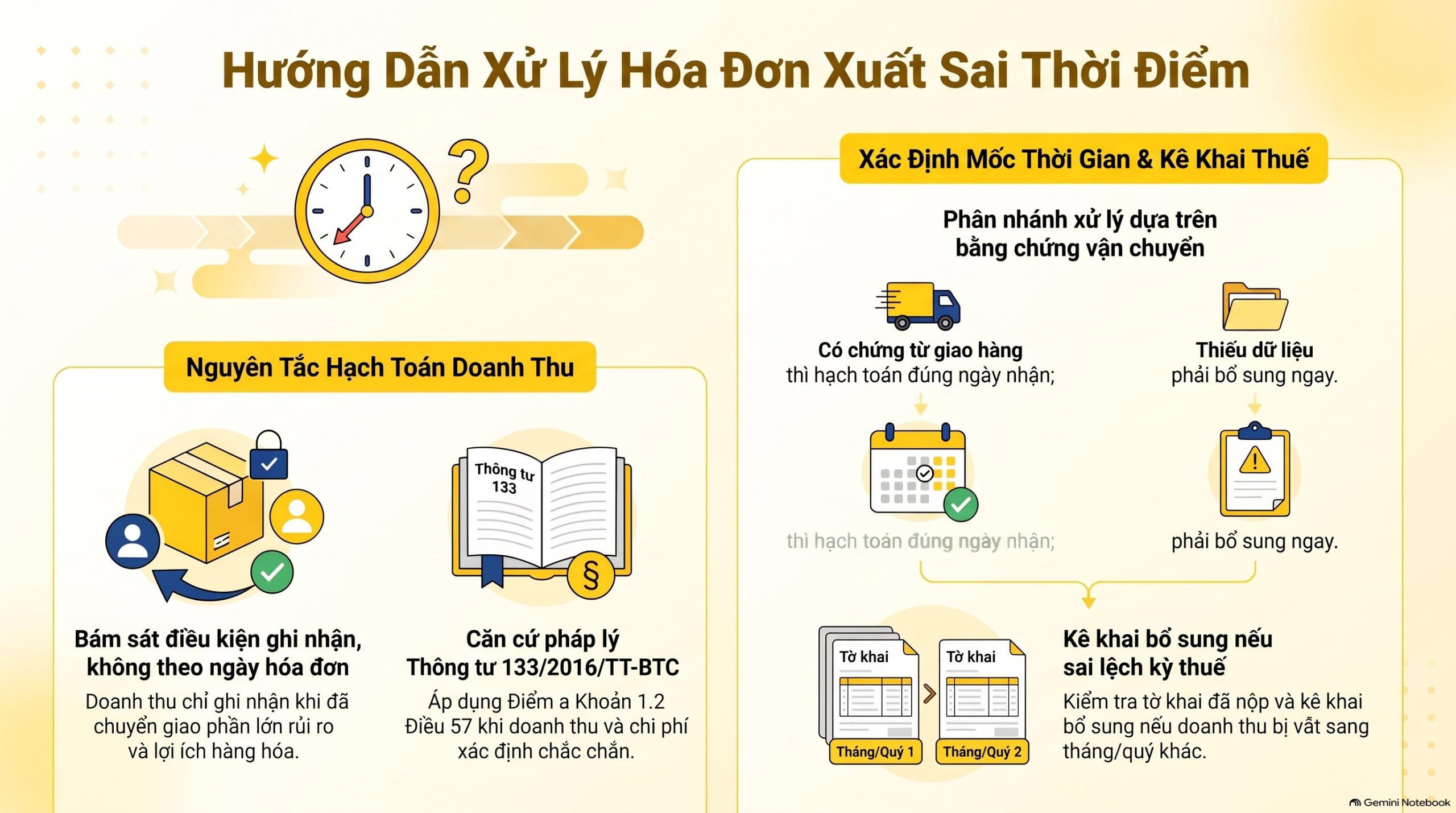 Xuất hóa đơn sai thời điểm với đơn TikTok: ghi thế nào, hạch toán thế nào, mới nhất 2026